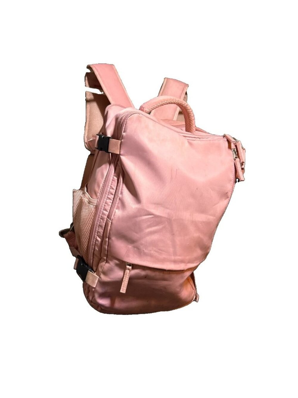 Pink Satin Laptop Backpack College School Backpack Book Bags Large STAINS RIPS
